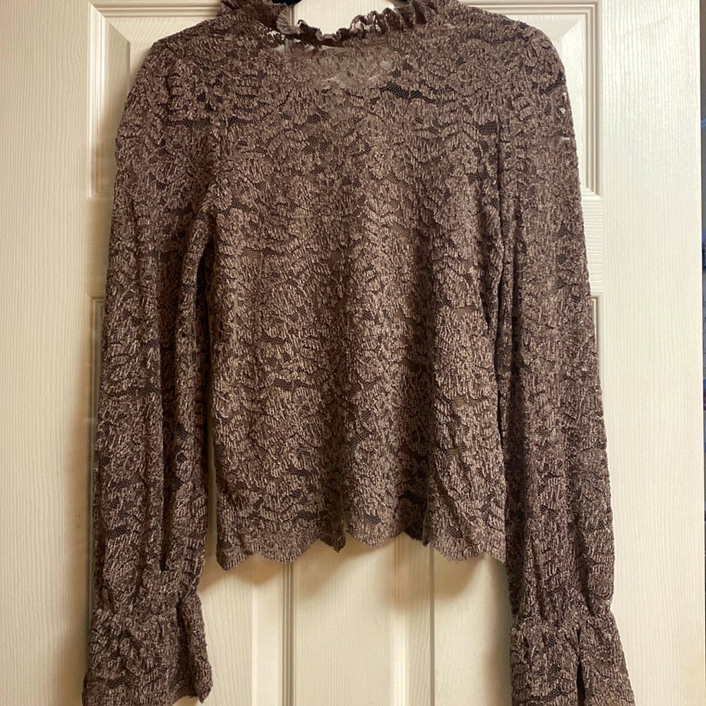 Anthropologie Eri + Ali Brushed Lace Top
